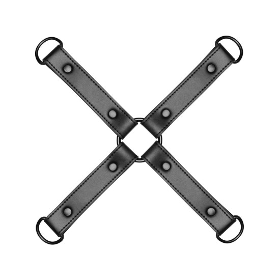 Чёрная крестовина для фиксации, Bedroom Fantasies Hogtie 4-Way Restraint Cross Black
