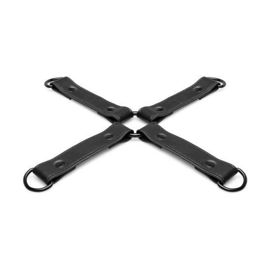 Чёрная крестовина для фиксации, Bedroom Fantasies Hogtie 4-Way Restraint Cross Black