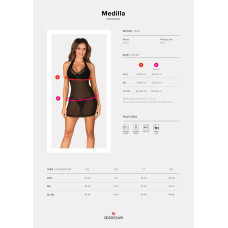 Пеньюар (сорочка і стрінги) Obsessive Medilla Chemise & Thong, M/L