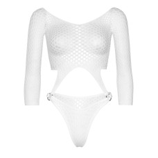 Эротическое боди, белое Leg Avenue Top Bodysuit with Thong Back White