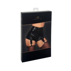 Шортики з підтяжками, мокрий ефект і вініл Noir Handmade F325 Glam Suspender Wetlook and Vinyl Shorts, XL