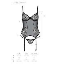 Корсет, чорний Passion LEAFA CORSET black, L/XL