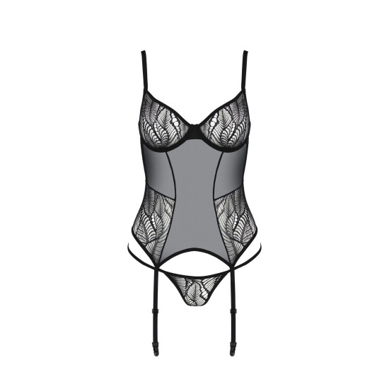 Корсет, чёрный Passion LEAFA CORSET black, L/XL