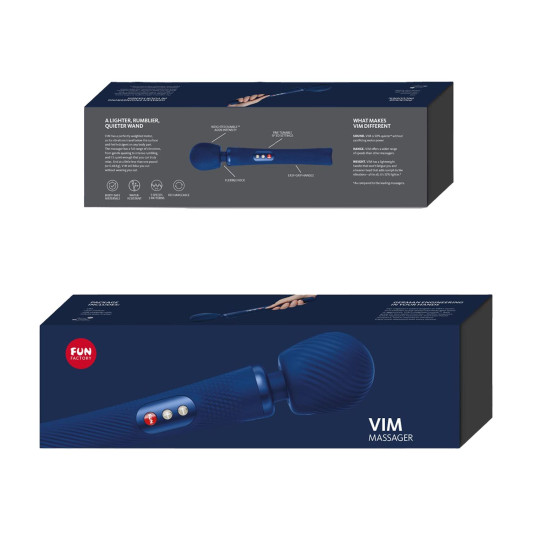 Суперпотужний вібромасажер, до 6 годин роботи, темно-синій Fun Factory VIM Vibrating Wand Midnight Blue