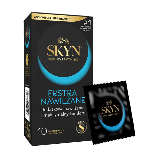 Ультратонкі безлатексні презервативи з підвищеною змазкою SKYN Ekstra Nawilżane, 10 шт