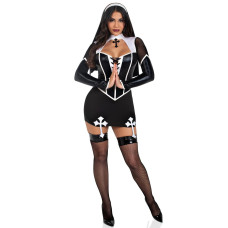 Эротический костюм монашки Leg Avenue Holy Hottie Dress, XS