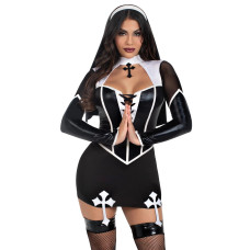 Эротический костюм монашки Leg Avenue Holy Hottie Dress, XS
