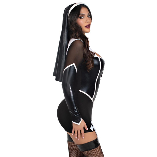 Эротический костюм монашки Leg Avenue Holy Hottie Dress, XS