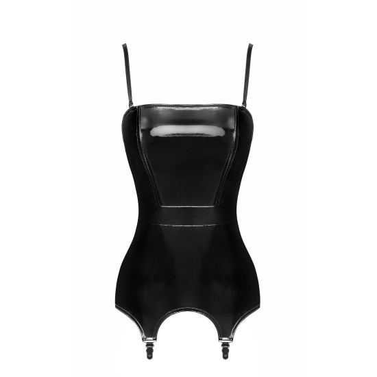 Корсет з підв'язками для панчіх з ПВХ Noir Handmade F381 Dominae Venom PVC corset-belt, XXL