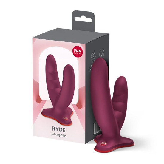 Двойной фаллоимитатор, красный Fun Factory Ryde Wine Red (мятая упаковка)