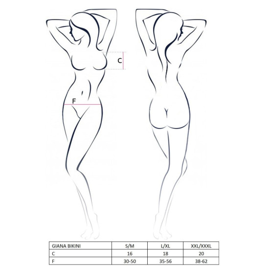 Комплект (напівпрозорі ліф і трусики з бантиками), білий Giana Bikini White Passion, XXL/XXXL