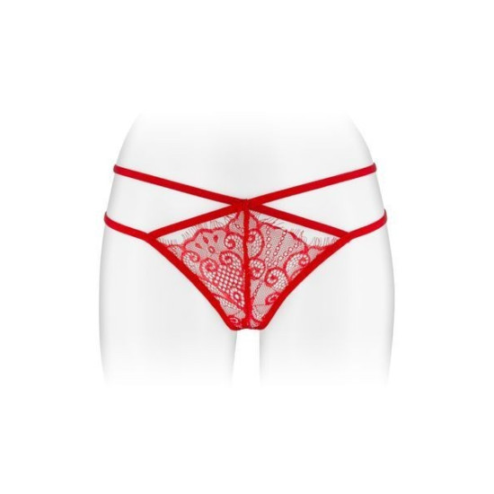 Трусики-стринги красного цвета с двухсторонней линией бедра Fashion Secret MYLENE