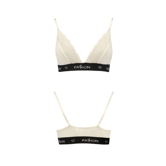 Эластичный топ с кружевом Passion PS001 Top Ecru, L