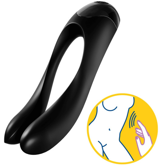 Вибратор на палец, чёрный Satisfyer Candy Cane Black