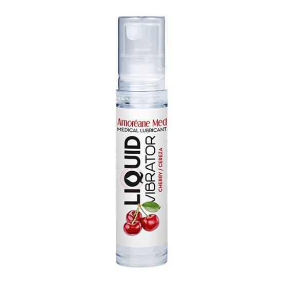 Вишнёвый лубрикант с эффектом жидкого вибратора Amoreane Med Liquid Vibrator Cherry, 10 ml