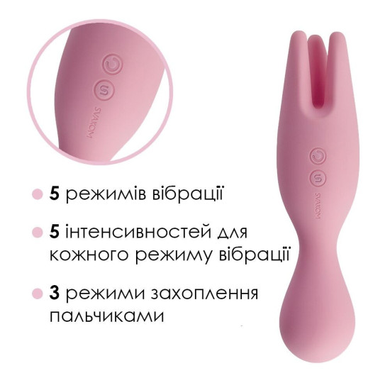 Двухсторонний вибратор для чувствительных зон, розовый Svakom Nymph Pale Pink