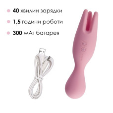 Двосторонній вібратор для чутливих зон, рожевий Svakom Nymph Pale Pink