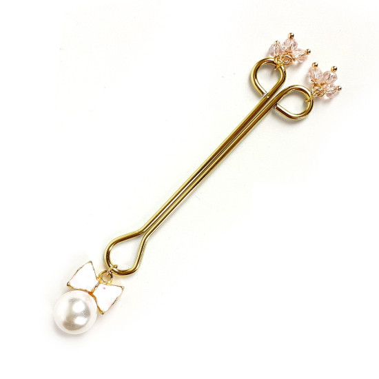 Металлический зажим для клитора Art of Sex Clit Clamp Bow Pearl