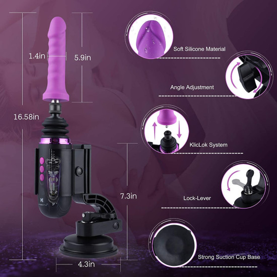 Міні секс-машина, дуже потужна, пульт ДУ Hismith Mini Capsule Sex-Machine with Strong Suction APP