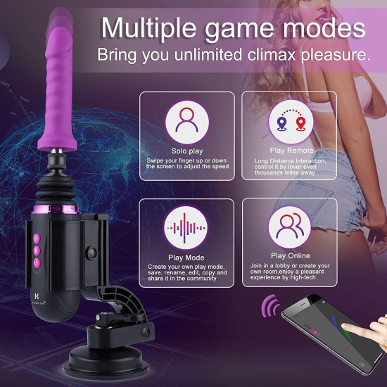 Міні секс-машина, дуже потужна, пульт ДУ Hismith Mini Capsule Sex-Machine with Strong Suction APP