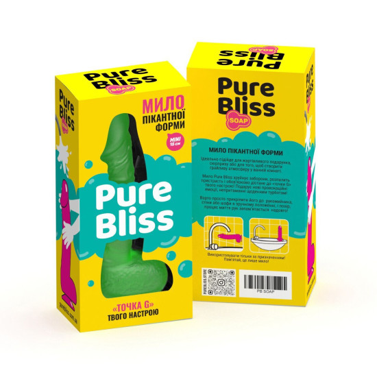 Натуральне крафтове мило-член із присоскою, зелене Pure Bliss Mini Green