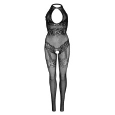 Бодістокінг з мережива та сітки зі стразами, чорний Leg Avenue Rhinestone Lace & Net Bodystocking Black, One Size