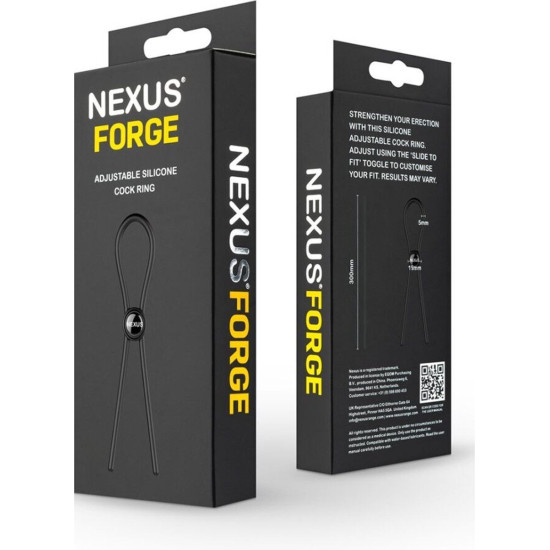 Эрекционное кольцо с регулируемой тугостью Nexus FORGE Single Adjustable Lasso Black