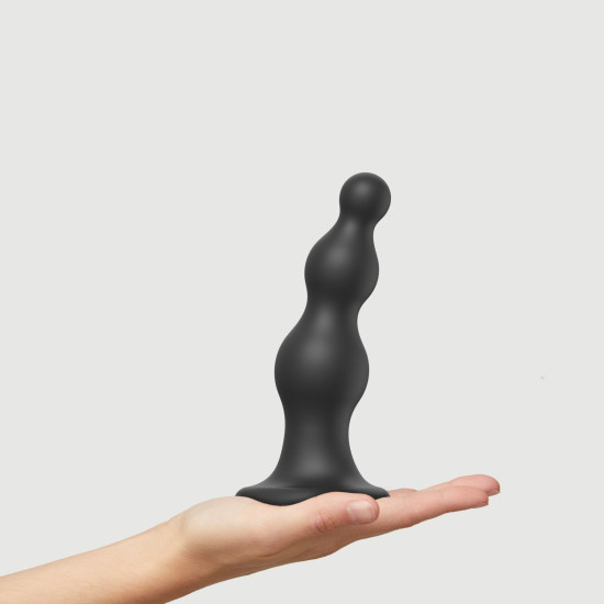 Насадка для страпона з намистинами, чорна Strap-On-Me Dildo Plug Beads Black, L
