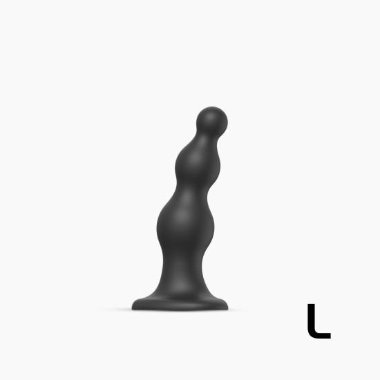 Насадка для страпона з намистинами, чорна Strap-On-Me Dildo Plug Beads Black, L