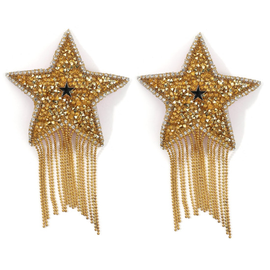 Пэстис-звёзды с бахромой, золотые (стикеры) JSY Nipple Sticker RT236112 Gold