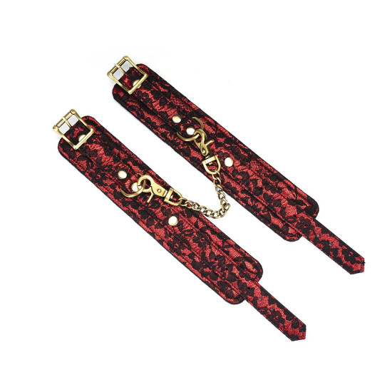 Наручники для сексу з екошкіри, чорні Liebe Seele Victorian Garden Wrist Cuff