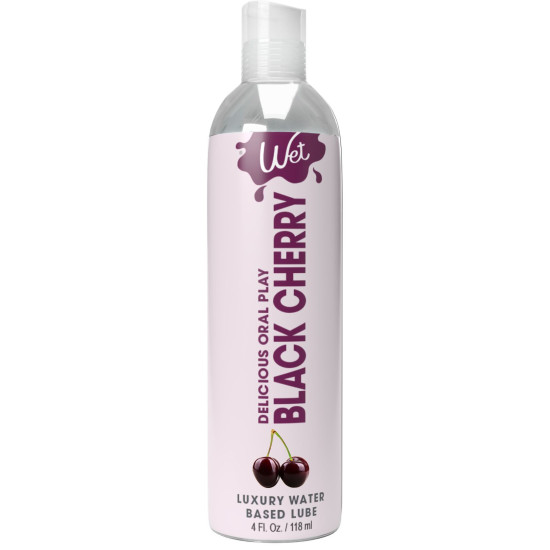Їстівна змазка для оральних пестощів зі смаком чорної вишні Wet Oral Play Black Cherry, 118 ml