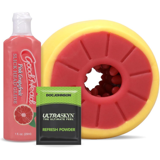 Набір для мінету, грейпфрутовий смак, жовтий Doc Johnson Goodhead Grapefruit Blowjob Set Yellow