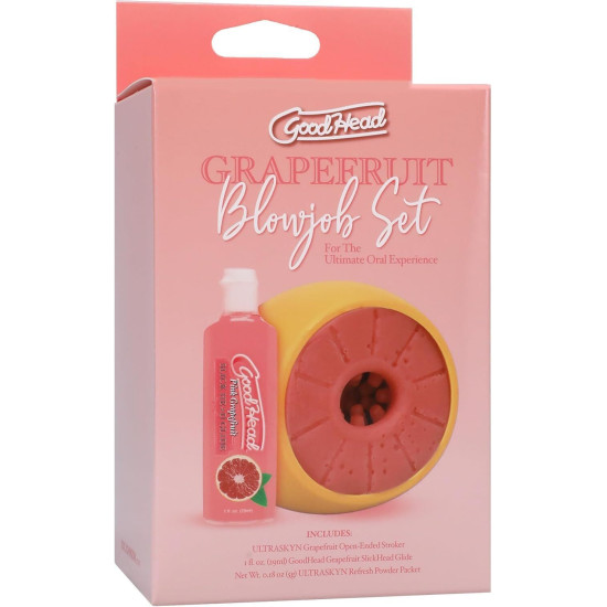 Набір для мінету, грейпфрутовий смак, жовтий Doc Johnson Goodhead Grapefruit Blowjob Set Yellow