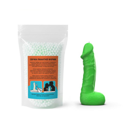 Свічка у вигляді члена, зелена Чистий Кайф Medium Green