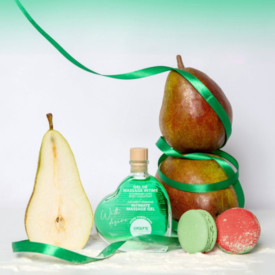 Масажна олія з розігрівальним ефектом і смаком яблука та груші EXSENS With Desire Apple Pear, 50 мл