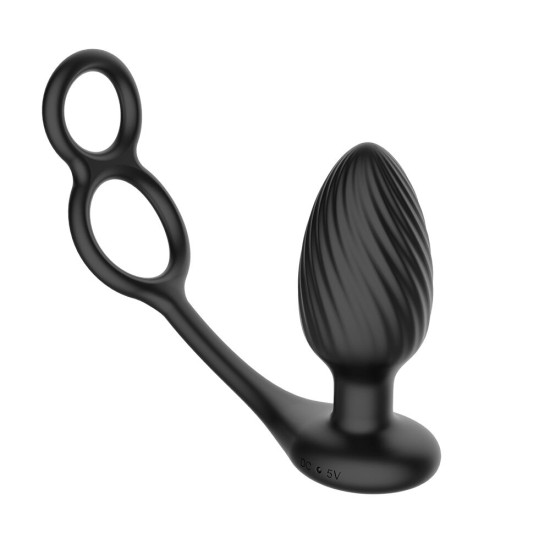 Анальна вібропробка з кільцем для мошонки Nexus Tornado Cock and Ball Ring