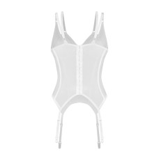 Корсет з мереживною обробкою, білий Obsessive Arrowel Corset White, S/M
