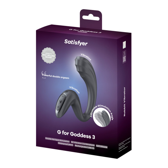 Вагинально-клиторальный вибратор с 2 моторами, серый Satisfyer G for Goddess 3 Dark Grey
