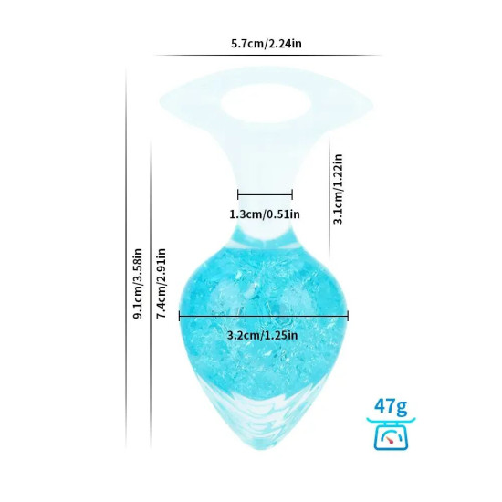 Анальна пробка у формі серця, синя Liebe Seele Heart-shaped Crystal Anal Plug - Blue, розмір S