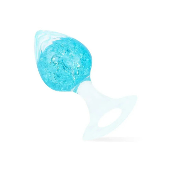 Анальна пробка у формі серця, синя Liebe Seele Heart-shaped Crystal Anal Plug - Blue, розмір S