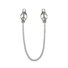 Затискачі для сосків з ланцюжком, срібло/білий Feral Feelings Clover nipple clamps Silver/White