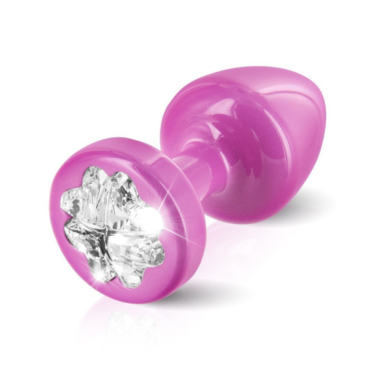 Рожева анальна пробка з кристалом Swarovski у вигляді листка конюшини, діаметр 30 мм Diogol Anni R Clover Pink