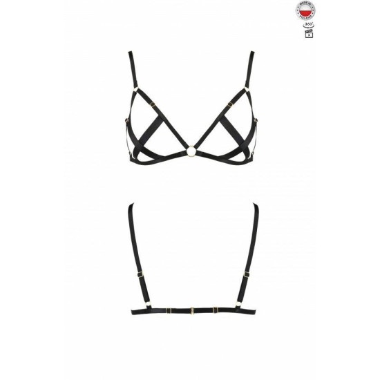 Открытый бюстгальтер-стрепы, чёрный NICKY BRA Black, S/M