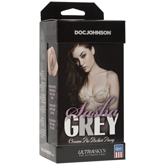 Мастурбатор-вагіна зі зліпка Sasha Grey, з ефектом кремпай, матеріал ULTRASKYN Doc Johnson Sasha Grey ULTRASKYN Cream Pie Pocket