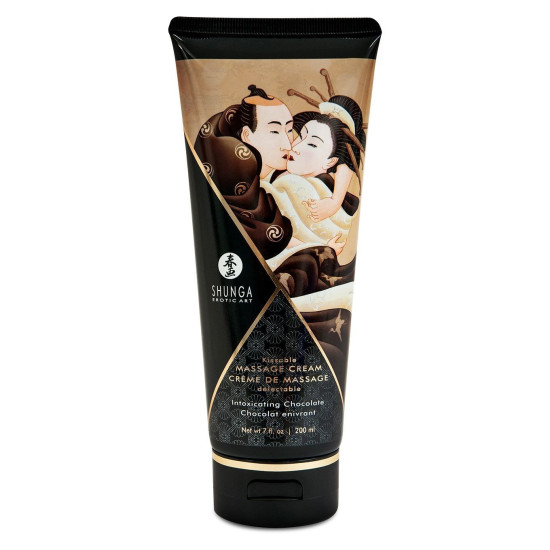 Съедобный массажный крем с шоколадным вкусом Shunga Kissable Massage Cream Intoxicating Chocolate, 200 ml
