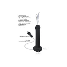 Кончaющий фаллоимитатор, длина 19,6 см, диаметр 3,6 см, черный - Strap-On-Me Dildo Cum Black