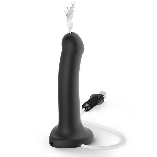 Кончaющий фаллоимитатор, длина 19,6 см, диаметр 3,6 см, черный - Strap-On-Me Dildo Cum Black