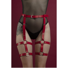 Гартери з натуральної шкіри, червоні Feral Feelings Garter Red