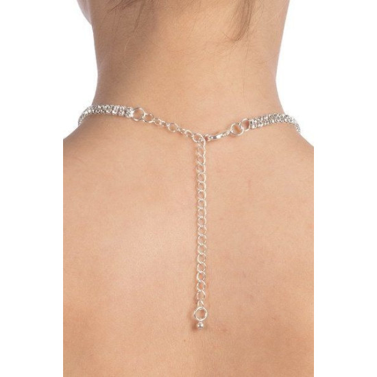 Кольє зі стразами, сріблясте Bijoux Pour Toi Audrey Silver